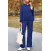 imagePRETTYGARDEN Womens 2 Piece Lounge Sets 2025 Fall Knitted Hoodie Pullover Tops Cargo Pants Matching Outfits TracksuitsRoyal Blue