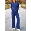 imagePRETTYGARDEN Womens 2 Piece Lounge Sets 2025 Fall Knitted Hoodie Pullover Tops Cargo Pants Matching Outfits TracksuitsRoyal Blue