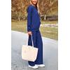 imagePRETTYGARDEN Womens 2 Piece Lounge Sets 2025 Fall Knitted Hoodie Pullover Tops Cargo Pants Matching Outfits TracksuitsRoyal Blue