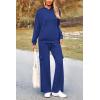 imagePRETTYGARDEN Womens 2 Piece Lounge Sets 2025 Fall Knitted Hoodie Pullover Tops Cargo Pants Matching Outfits TracksuitsRoyal Blue