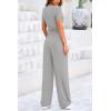 imagePRETTYGARDEN Womens 2 Piece Outfits Summer Tracksuit Lounge Sets Short Sleeve Crop Tops T Shirts High Waisted Wide Leg PantsGrey
