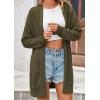 imagePRETTYGARDEN Womens Fall Loose Open Front Cardigan Long Sleeve Cable Knit Sweaters Lightweight Outwear with PocketsArmy Green