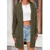 imagePRETTYGARDEN Womens Fall Loose Open Front Cardigan Long Sleeve Cable Knit Sweaters Lightweight Outwear with PocketsArmy Green