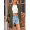 imagePRETTYGARDEN Womens Fall Loose Open Front Cardigan Long Sleeve Cable Knit Sweaters Lightweight Outwear with PocketsArmy Green