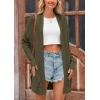 imagePRETTYGARDEN Womens Fall Loose Open Front Cardigan Long Sleeve Cable Knit Sweaters Lightweight Outwear with PocketsArmy Green
