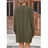 imagePRETTYGARDEN Womens Fall Loose Open Front Cardigan Long Sleeve Cable Knit Sweaters Lightweight Outwear with PocketsArmy Green