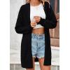 imagePRETTYGARDEN Womens Fall Loose Open Front Cardigan Long Sleeve Cable Knit Sweaters Lightweight Outwear with PocketsBlack
