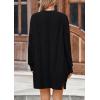imagePRETTYGARDEN Womens Fall Loose Open Front Cardigan Long Sleeve Cable Knit Sweaters Lightweight Outwear with PocketsBlack