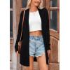 imagePRETTYGARDEN Womens Fall Loose Open Front Cardigan Long Sleeve Cable Knit Sweaters Lightweight Outwear with PocketsBlack