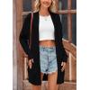imagePRETTYGARDEN Womens Fall Loose Open Front Cardigan Long Sleeve Cable Knit Sweaters Lightweight Outwear with PocketsBlack