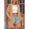 imagePRETTYGARDEN Womens Fall Loose Open Front Cardigan Long Sleeve Cable Knit Sweaters Lightweight Outwear with PocketsCamel