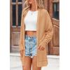 imagePRETTYGARDEN Womens Fall Loose Open Front Cardigan Long Sleeve Cable Knit Sweaters Lightweight Outwear with PocketsCamel