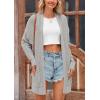 imagePRETTYGARDEN Womens Fall Loose Open Front Cardigan Long Sleeve Cable Knit Sweaters Lightweight Outwear with PocketsLight Grey