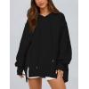 imagePRETTYGARDEN Womens Oversized Hoodie 2025 Spring Sweatshirt Long Sleeve Loose Trendy Outfits Casual Cute Pullover TopsBlack