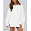imagePRETTYGARDEN Womens Oversized Hoodie 2025 Spring Sweatshirt Long Sleeve Loose Trendy Outfits Casual Cute Pullover TopsWhite