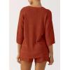 imagePRETTYGARDEN Womens Summer 2 Piece Swimsuit Coverup Hollow Out Knit Half Sleeve Tops Shorts Sets Bathing Suit Beach OutfitsOrange