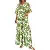 Floral Grass Green Beige