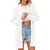 imagePRETTYGARDEN Womens Fall Loose Open Front Cardigan Long Sleeve Cable Knit Sweaters Lightweight Outwear with PocketsBeige White