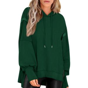 imagePRETTYGARDEN Womens Oversized Hoodie 2025 Spring Sweatshirt Long Sleeve Loose Trendy Outfits Casual Cute Pullover TopsDark Green