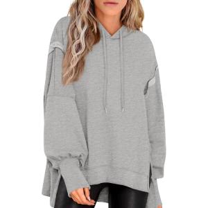 imagePRETTYGARDEN Womens Oversized Hoodie 2025 Spring Sweatshirt Long Sleeve Loose Trendy Outfits Casual Cute Pullover TopsGrey