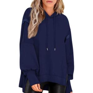 imagePRETTYGARDEN Womens Oversized Hoodie 2025 Spring Sweatshirt Long Sleeve Loose Trendy Outfits Casual Cute Pullover TopsNavy