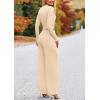 imagePRETTYGARDEN Womens 2 Piece Loungewear Long Sleeve Crop Top Wide Leg Palazzo Pants Set Tracksuits Casual OutfitBeige