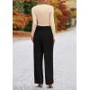 imagePRETTYGARDEN Womens 2 Piece Loungewear Long Sleeve Crop Top Wide Leg Palazzo Pants Set Tracksuits Casual OutfitBeige Black