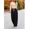 imagePRETTYGARDEN Womens 2 Piece Loungewear Long Sleeve Crop Top Wide Leg Palazzo Pants Set Tracksuits Casual OutfitBeige Black