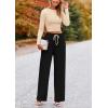 imagePRETTYGARDEN Womens 2 Piece Loungewear Long Sleeve Crop Top Wide Leg Palazzo Pants Set Tracksuits Casual OutfitBeige Black