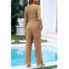 imagePRETTYGARDEN Womens 2 Piece Loungewear Long Sleeve Crop Top Wide Leg Palazzo Pants Set Tracksuits Casual OutfitCamel
