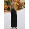 imagePRETTYGARDEN Womens 2 Piece Loungewear Long Sleeve Crop Top Wide Leg Palazzo Pants Set Tracksuits Casual OutfitCamel Black