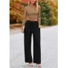 imagePRETTYGARDEN Womens 2 Piece Loungewear Long Sleeve Crop Top Wide Leg Palazzo Pants Set Tracksuits Casual OutfitCamel Black