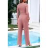 imagePRETTYGARDEN Womens 2 Piece Loungewear Long Sleeve Crop Top Wide Leg Palazzo Pants Set Tracksuits Casual OutfitPink