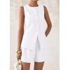 imagePRETTYGARDEN Womens 2 Piece Sets 2025 Summer Trendy Button Down Suit Vest Tops High Waisted Shorts Business Casual OutfitsWhite