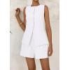 imagePRETTYGARDEN Womens 2 Piece Sets 2025 Summer Trendy Button Down Suit Vest Tops High Waisted Shorts Business Casual OutfitsWhite