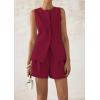 imagePRETTYGARDEN Womens 2 Piece Sets 2025 Summer Trendy Button Down Suit Vest Tops High Waisted Shorts Business Casual OutfitsWine Red