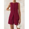imagePRETTYGARDEN Womens 2 Piece Sets 2025 Summer Trendy Button Down Suit Vest Tops High Waisted Shorts Business Casual OutfitsWine Red