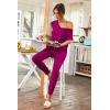 imagePRETTYGARDEN Womens Two Piece Tracksuit Casual Summer V Neck Short Sleeve Tops Drawstring Jogger Pants Lounge Outfit SetsPurple