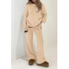 imagePRETTYGARDEN Womens 2 Piece Knit Sweater Outfit Casual Long Sleeve Pullover Wide Leg Pants Tracksuit Loungewear SetBeige