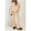 imagePRETTYGARDEN Womens 2 Piece Knit Sweater Outfit Casual Long Sleeve Pullover Wide Leg Pants Tracksuit Loungewear SetBeige
