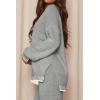 imagePRETTYGARDEN Womens 2 Piece Knit Sweater Outfit Casual Long Sleeve Pullover Wide Leg Pants Tracksuit Loungewear SetLight Grey