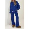 imagePRETTYGARDEN Womens 2 Piece Knit Sweater Outfit Casual Long Sleeve Pullover Wide Leg Pants Tracksuit Loungewear SetRoyal Blue