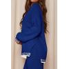 imagePRETTYGARDEN Womens 2 Piece Knit Sweater Outfit Casual Long Sleeve Pullover Wide Leg Pants Tracksuit Loungewear SetRoyal Blue
