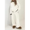 imagePRETTYGARDEN Womens 2 Piece Knit Sweater Outfit Casual Long Sleeve Pullover Wide Leg Pants Tracksuit Loungewear SetWhite