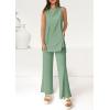 imagePRETTYGARDEN Womens 2 Piece Lounge Set 2025 Summer Casual Loose Tank Top Wide Leg Pants Matching Travel Outfits TracksuitBean Green