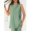 imagePRETTYGARDEN Womens 2 Piece Lounge Set 2025 Summer Casual Loose Tank Top Wide Leg Pants Matching Travel Outfits TracksuitBean Green