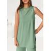 imagePRETTYGARDEN Womens 2 Piece Lounge Set 2025 Summer Casual Loose Tank Top Wide Leg Pants Matching Travel Outfits TracksuitBean Green