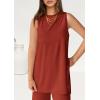 imagePRETTYGARDEN Womens 2 Piece Lounge Set 2025 Summer Casual Loose Tank Top Wide Leg Pants Matching Travel Outfits TracksuitBrick Red