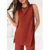imagePRETTYGARDEN Womens 2 Piece Lounge Set 2025 Summer Casual Loose Tank Top Wide Leg Pants Matching Travel Outfits TracksuitBrick Red