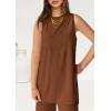 imagePRETTYGARDEN Womens 2 Piece Lounge Set 2025 Summer Casual Loose Tank Top Wide Leg Pants Matching Travel Outfits TracksuitBrown